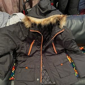 Black and orange trim Igloo Coat